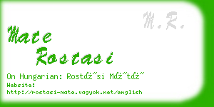 mate rostasi business card
